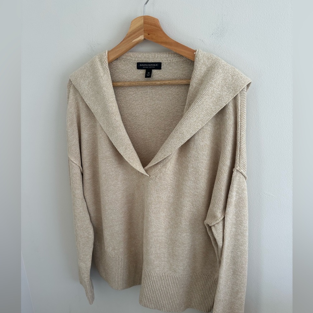 Banana Republic solid sailor collared sweater org… - image 3